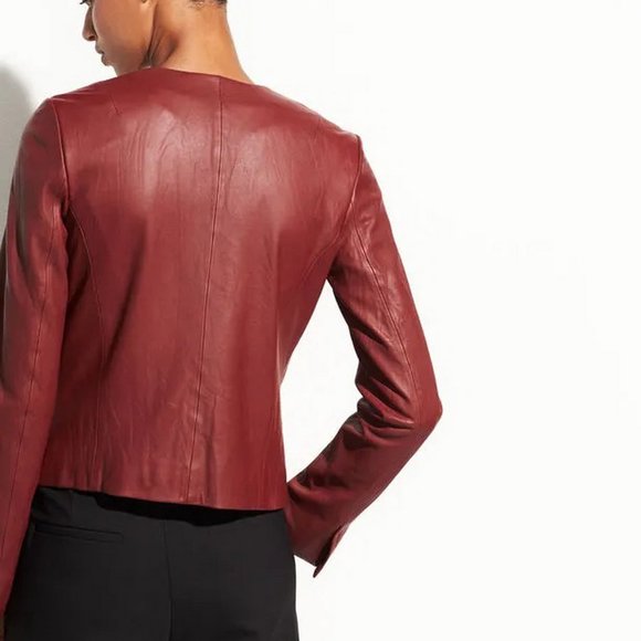 NWT Vince Asymmetric Zip Leather Jacket - Picture 10 of 13